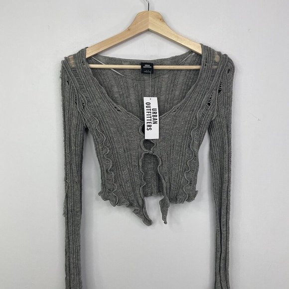 Urban Outfitters Sweaters - Urban Outfitters Knit Top Size Small Grey Cropped BNWT